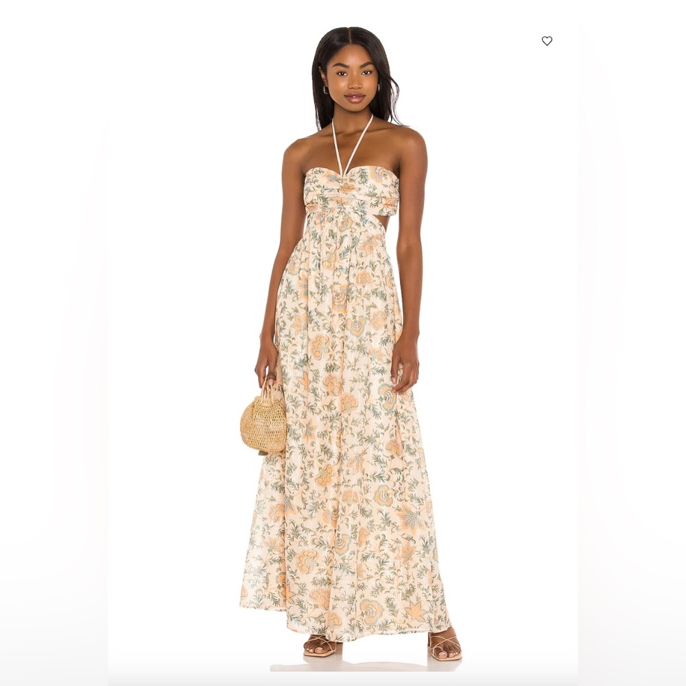 House of Harlow 1960 Floral Maxi Dress - Cream and Orange